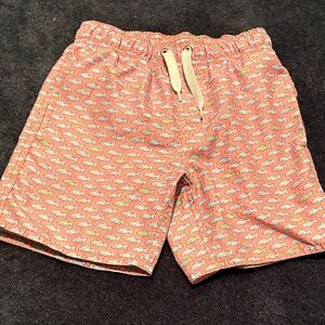 Class Club Coral Swim Trunks with Fish Print